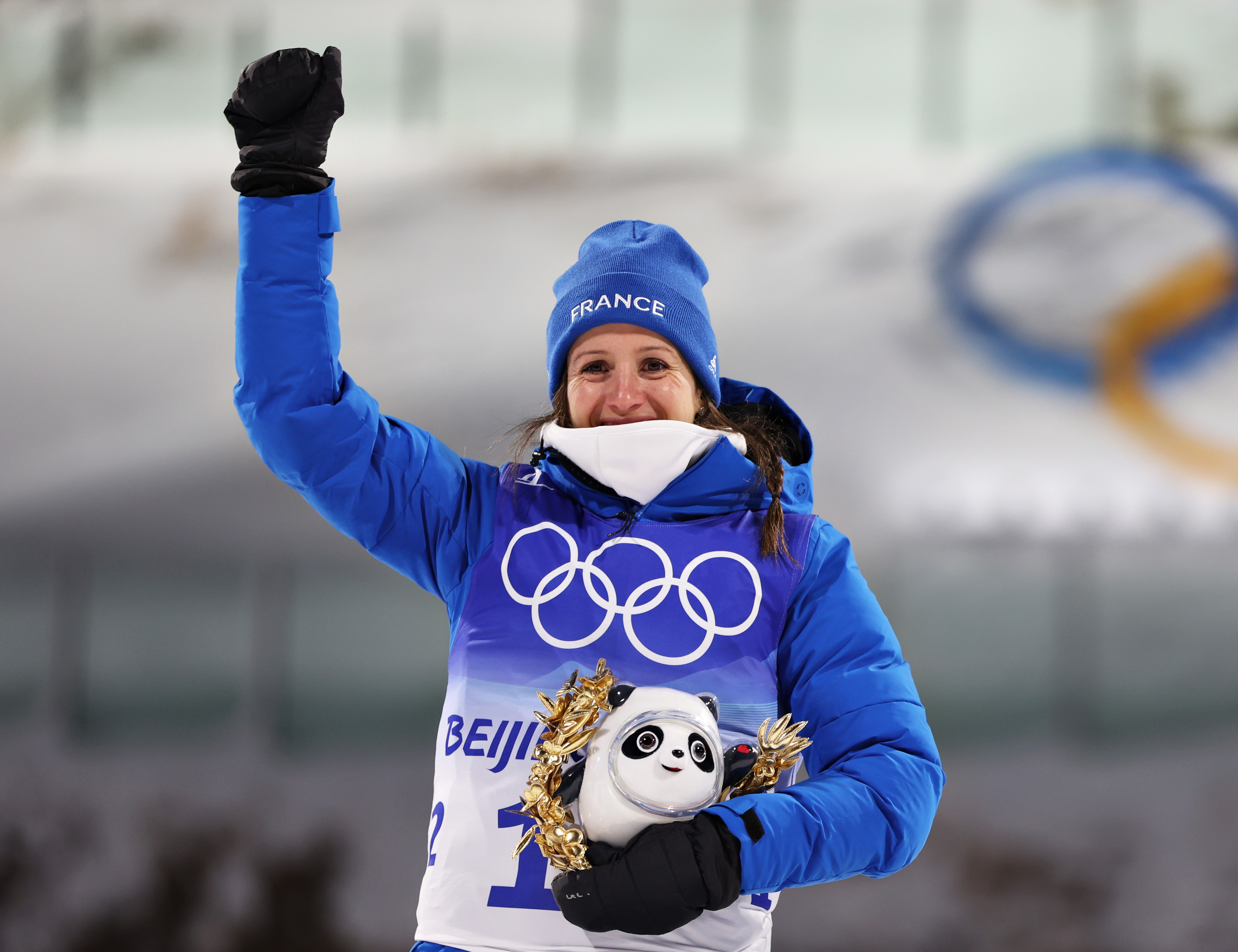Anaïs Chevalier-Bouchet, médaille argent, podium, Pékin 2022