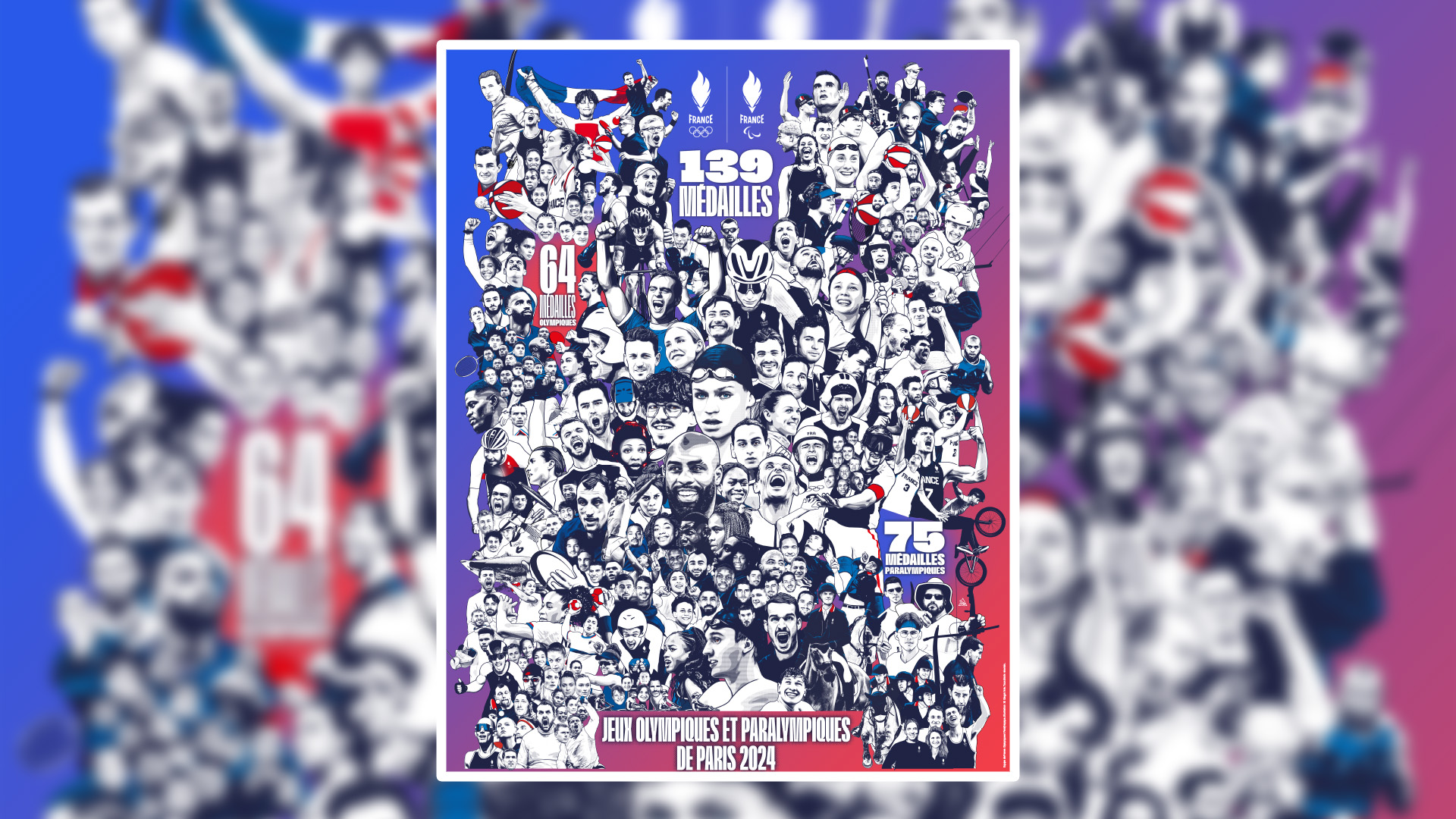Visuel du jeu-concours de l'affiche des médaillés des Jeux de Paris 2024
