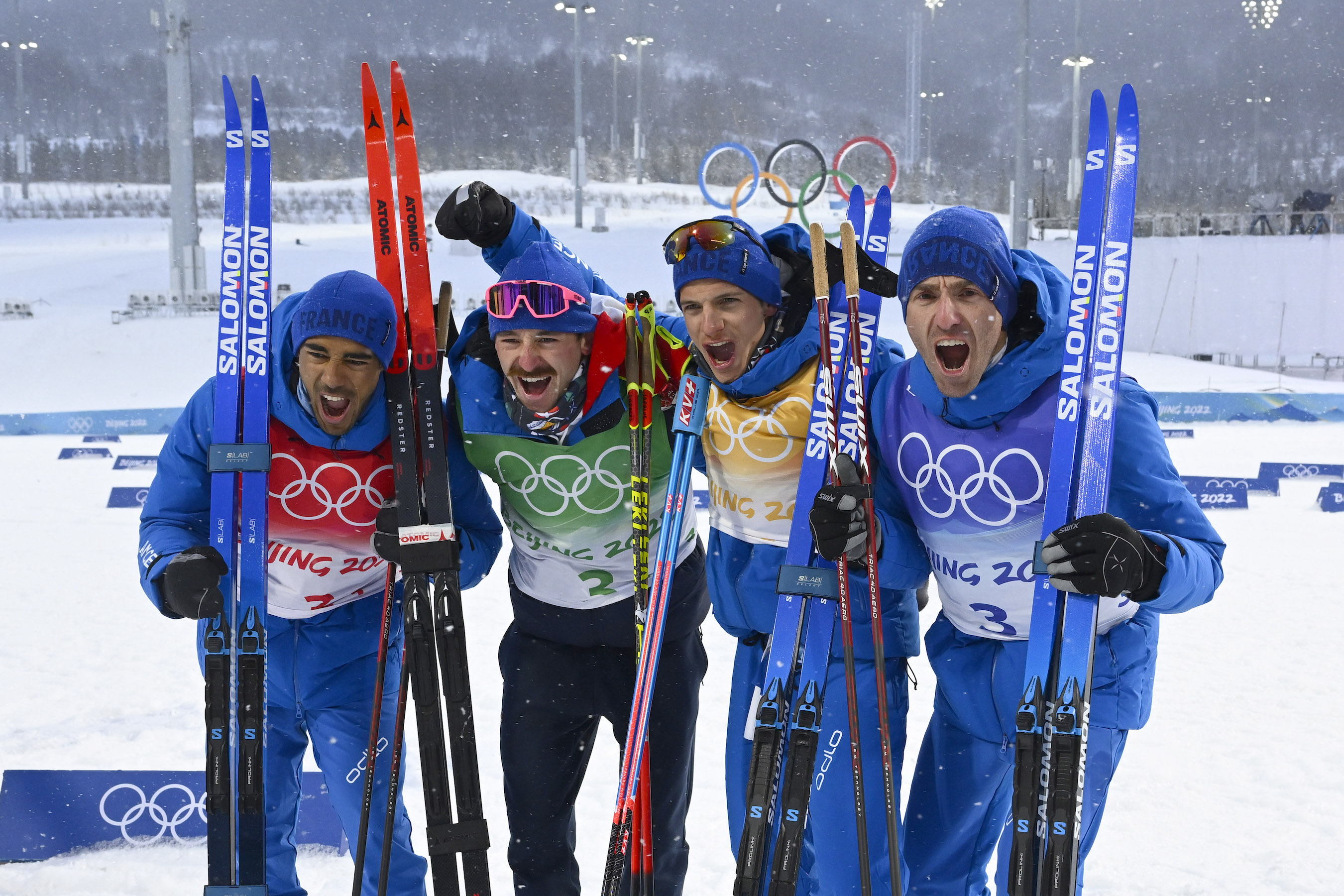 Richard Jouve, Hugo Lapalus, Clément Parisse et Maurice Manificat ski de fond